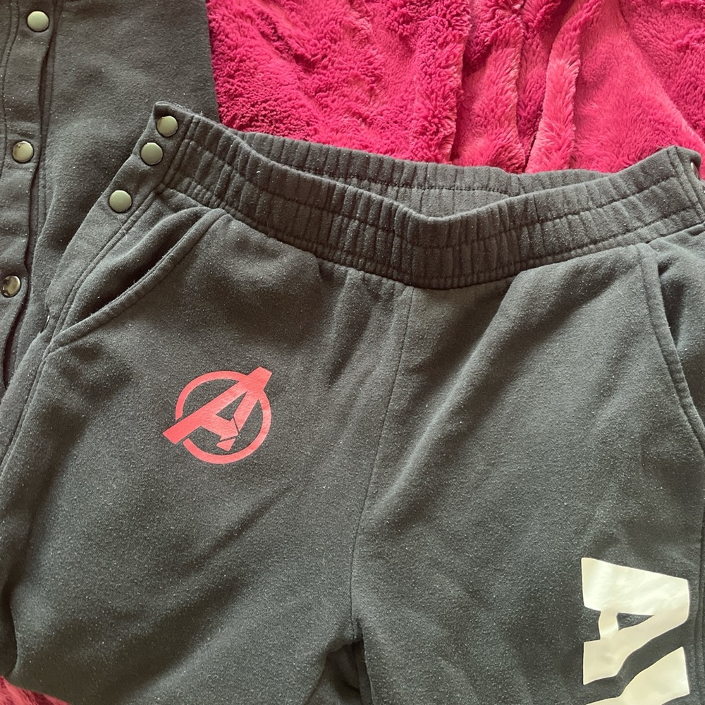 Marvel Black White and Red Track Pants